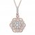 Diamond Flower Necklace 1/2 ct tw Round-cut 14K Rose Gold