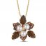 Le Vian Multi-Stone Leaf Necklace 14K Honey Gold 18"