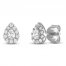 Diamond Stud Earrings 1/4 ct tw Pear/Round-Cut 10K White Gold