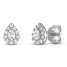 Diamond Stud Earrings 1/4 ct tw Pear/Round-Cut 10K White Gold
