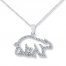 Polar Bear Necklace Diamond Accents Sterling Silver
