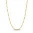 Children's Hollow Figaro Chain Necklace 14K Yellow Gold 13"