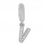 True Definition Letter V Initial Charm 1/20 ct tw Diamonds Sterling Silver