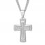Men's Diamond Cross Necklace 3/8 ct tw Stainless Steel