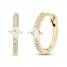 Diamond Huggie Hoop Earrings 1/4 ct tw Princess & Round-cut 10K Yellow Gold