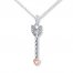 Arrow Necklace Diamond Accents Sterling Silver/10K Gold