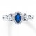 Blue & White Lab-Created Sapphire Ring in Sterling Silver