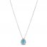 Le Vian Aquamarine & Diamond Necklace 1/8 ct tw 14K Vanilla Gold 18"