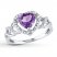 Amethyst Heart Ring 1/10 ct tw Diamonds Sterling Silver