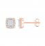 Diamond Earrings 1/5 ct tw Princess/Round-Cut 10K Rose Gold