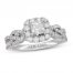 Neil Lane Diamond Engagement Ring 1-1/4 ct tw Princess/Round 14K White Gold