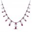 Lab-Created Ruby & White Lab-Created Sapphire Regal Necklace Sterling Silver 18"