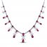 Lab-Created Ruby & White Lab-Created Sapphire Regal Necklace Sterling Silver 18"