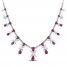 Lab-Created Ruby & White Lab-Created Sapphire Regal Necklace Sterling Silver 18"