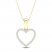 Diamond Heart Necklace 1/10 ct tw Round-Cut 10K Yellow Gold 18"