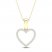 Diamond Heart Necklace 1/10 ct tw Round-Cut 10K Yellow Gold 18"