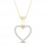 Diamond Heart Necklace 1/10 ct tw Round-Cut 10K Yellow Gold 18"