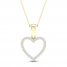 Diamond Heart Necklace 1/10 ct tw Round-Cut 10K Yellow Gold 18"