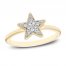 Diamond Star Ring 1/10 ct tw Round-cut 10K Yellow Gold