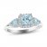 Aquamarine & Diamond Three-Stone Engagement Ring 1/5 ct tw Square/Pear/Round-Cut 14K White Gold