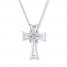 Infinity Cross Necklace Diamond Accent Sterling Silver