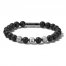Bulova Beaded Onyx Bracelet 8.5"