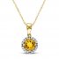 Citrine Necklace 1/15 ct tw Diamonds 10K Yellow Gold