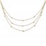 Triple Strand Station Necklace 14K Yellow Gold