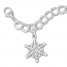 Snowflake Charm Bracelet Sterling Silver 7" Length