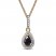 Blue Sapphire & Diamond Necklace 1/20 ct tw 10K Yellow Gold 18"