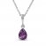 Amethyst & Diamond Necklace 10K White Gold 18"