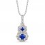 Le Vian Sapphire Necklace 1/6 ct tw Diamonds 14K Vanilla Gold 18"