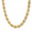 Men's Hollow Rope Chain Necklace 10K Yellow Gold 24" Length