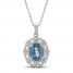 Swiss Blue Topaz & White Lab-Created Sapphire Necklace Sterling Silver 18"