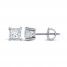 Diamond Solitaire Stud Earrings 1-1/5 ct tw Princess-cut 14K White Gold