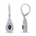 Blue & White Lab-Created Sapphire Teardrop Earrings Sterling Silver