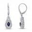 Blue & White Lab-Created Sapphire Teardrop Earrings Sterling Silver