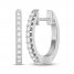 Diamond Hoop Earrings 1/6 ct tw 10K White Gold