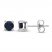 Certified Blue Sapphire Stud Earrings 14K White Gold