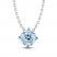 Aquamarine Solitaire Necklace Round-cut Sterling Silver 18"