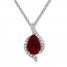 Lab-Created Ruby Necklace Lab-Created Sapphires Sterling Silver