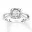 Diamond Engagement Ring 7/8 ct tw Princess-cut 14K White Gold