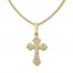 Diamond Cross Necklace 1/6 ct tw Round-cut 10K Yellow Gold