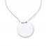 Round Disc Necklace 14K White Gold