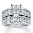 Previously Owned Diamond Bridal Set 3 cttw Princess-cut/Round 14K White Gold