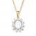 Lab-Created Opal Necklace 1/20 ct tw Diamonds 10K Yellow Gold