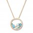 Blue & White Topaz Necklace 10K Yellow Gold
