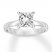 Certified Diamond Solitaire 1-1/2 ct Princess 14K White Gold