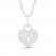 Diamond Heart Lock Necklace 1/5 ct tw Round-cut Sterling Silver 18"