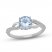 Aquamarine & Diamond Ring 1/15 ct tw Round-Cut Sterling Silver